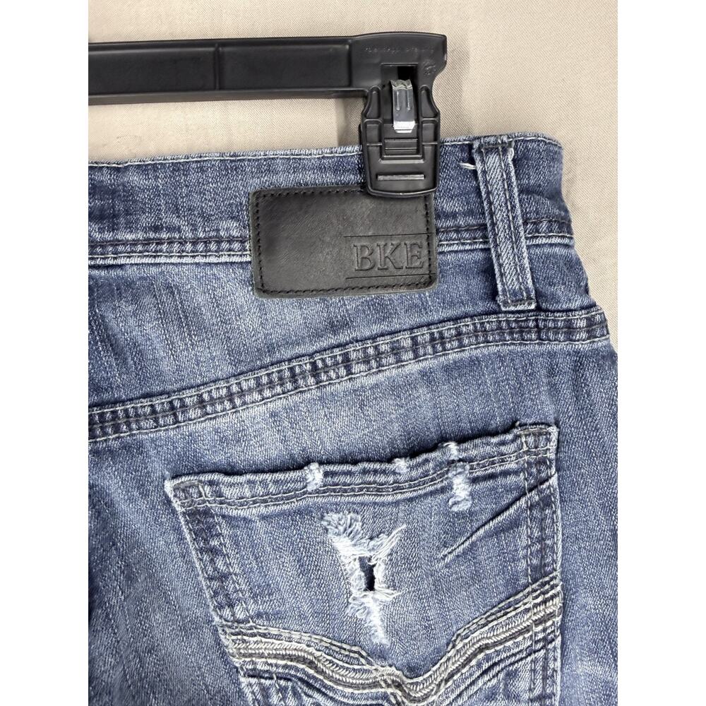 BKE Buckle Aiden Destroyed Denim Jeans Mens Sz 32x32L Blue Distressed - Picture 9 of 12